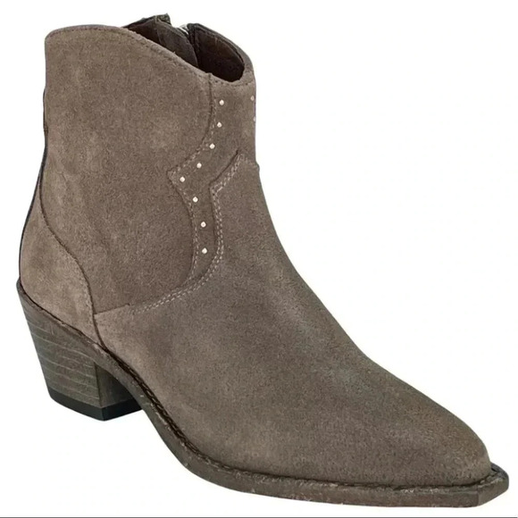 All Saints Melanie Almond Brown Suede Leather Womens Ankle Boots Size 5M - Picture 1 of 16
